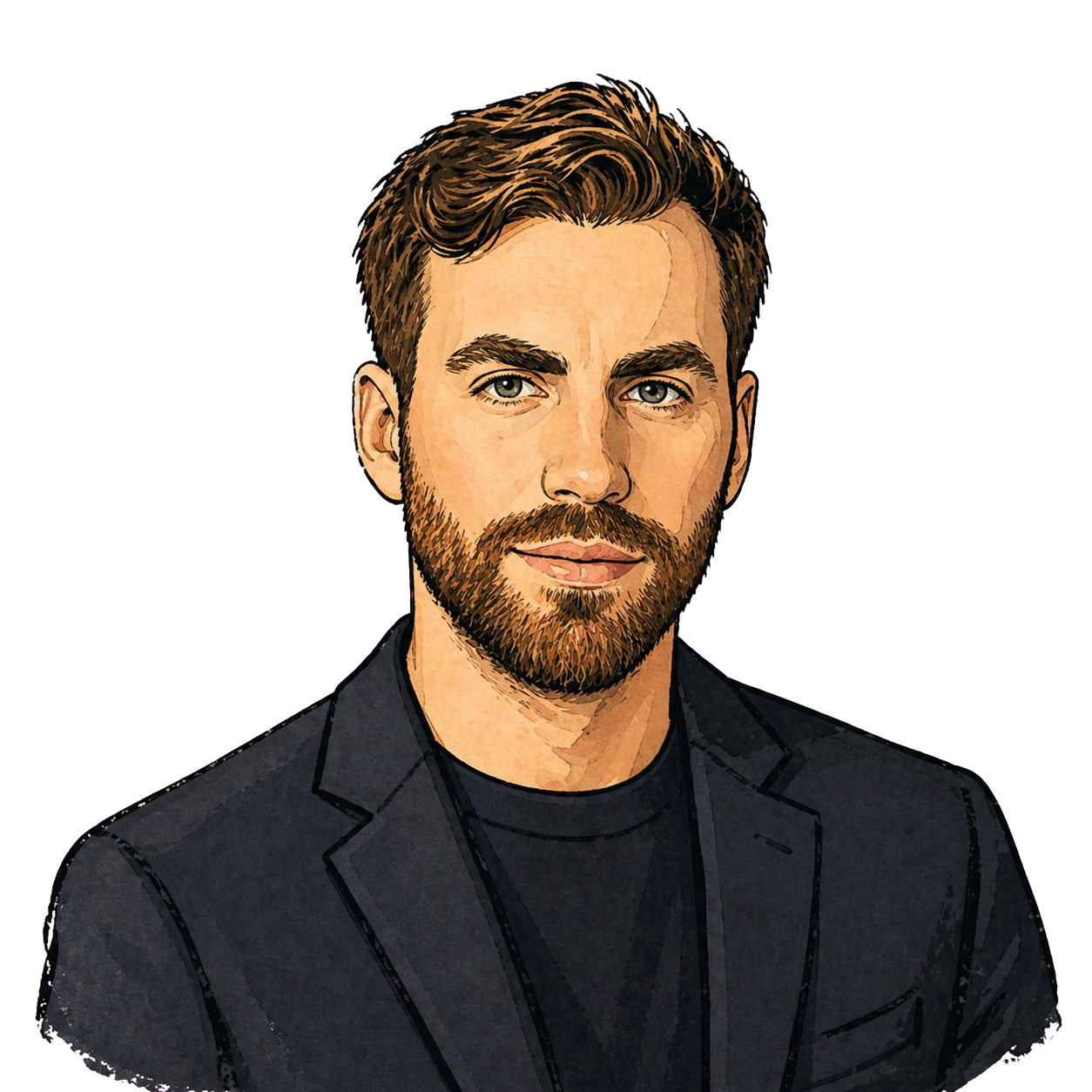 Illustrated portrait of Jacopo Pelanda Mazza